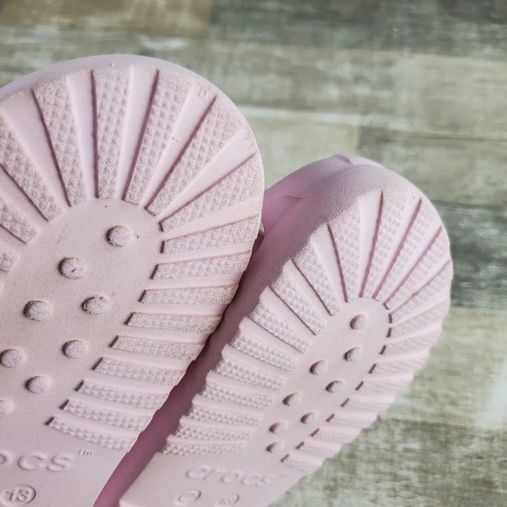 Crocs Classic Fisherman Kids Flat Sandals Sz C13 13 Pink Adjustable Heel Strap